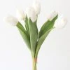 Afloral Bundle Of 7 White Real Touch Tulip Flowers - 14"