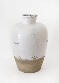 Afloral Distressed Ceramic Large Jug Vase - 14.75"