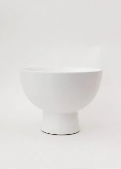 Afloral Large White Ceramic Compote - 6"