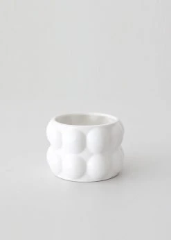 Afloral White Ceramic Large Hobnail Pot - 3"