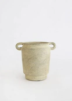 Afloral.com Tuscan Farmhouse Distressed Vase With Handles - 5.5"