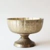 Afloral Vases Distressed Gold Metal Compote Bowl - 5.5"