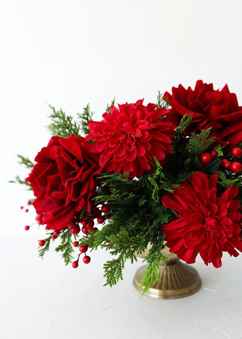 Afloral Artificial Holiday Berries In Red - 13" Artificial Plants