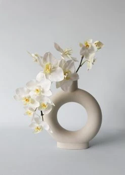 Afloral Handmade Stoneware Circle Vase - 9.25"