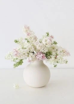Afloral Creamy White Round Ceramic Vase - 8" Vases