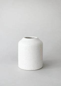 Afloral Vases Speckled White Cylinder Vase - 5.75"