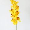 Afloral Silk Cymbidium Orchid In Golden Yellow - 30" Artificial Flowers