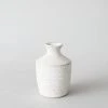Afloral Hari Bud Vase In Distressed White Ceramic - 4.5"