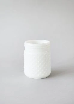 Afloral White Glass Hobnail Jar - 5