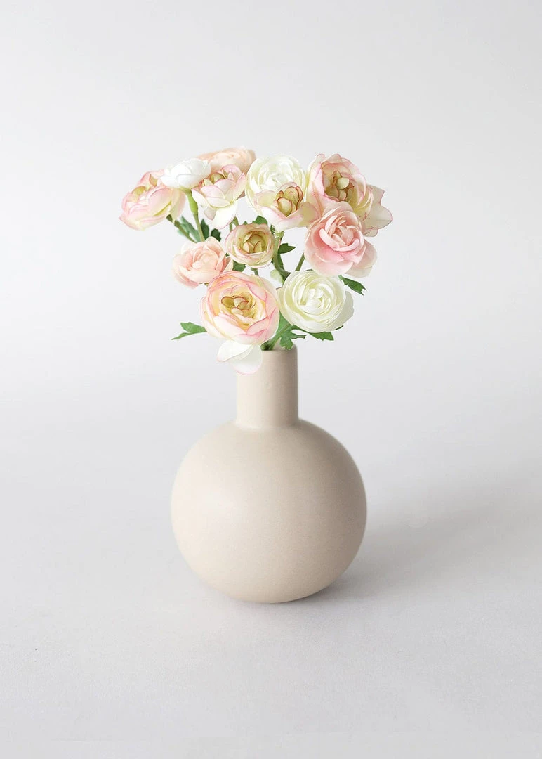 Afloral Beige Mini Ceramic Bud Vase - 5"