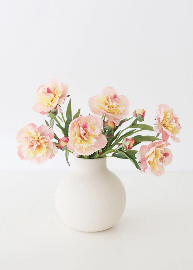 Afloral Soft Apricot Pink Peony Fake Flower - 22"