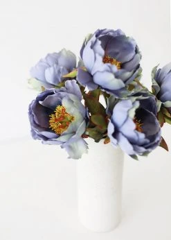 Afloral Silk Peony In Antique Blue - 22