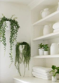 Afloral Artificial Plants Hanging Button Leaf Plant - 40