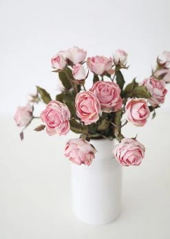Afloral Pink Mauve Faux Dried Roses - 21