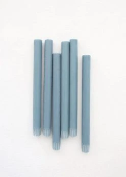 Afloral Tools & Accents Pack Of 6 Soft Blue Taper Candles - 9.5"