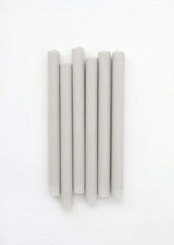 Afloral Pack Of 6 Taper Candles In Skylight - 9.5