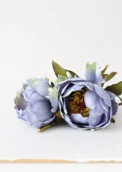 Afloral Silk Peony In Antique Blue - 22
