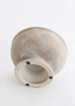 Afloral Vases Whitewashed Compote Bowl - 6.25