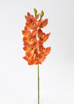 Afloral Artificial Cymbidium Orchids In Orange - 30