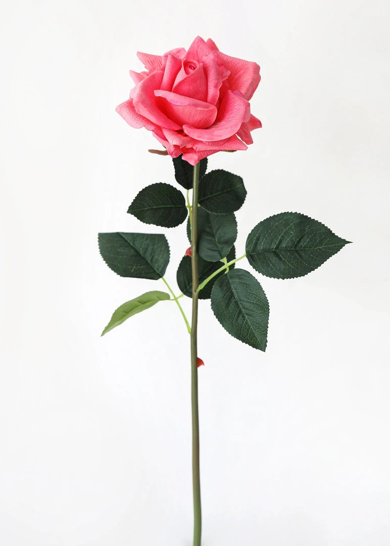 Afloral Real Touch Rose In Watermelon Pink - 20.5" Artificial Flowers