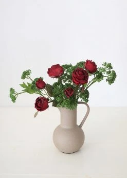 Afloral Burgundy Faux Dried Roses - 21