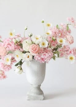 Afloral Faux Poppy Flowers In White - 23