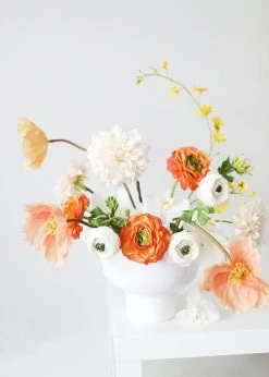 Afloral Artificial Flowers Silk Ranunculus In Cream - 13