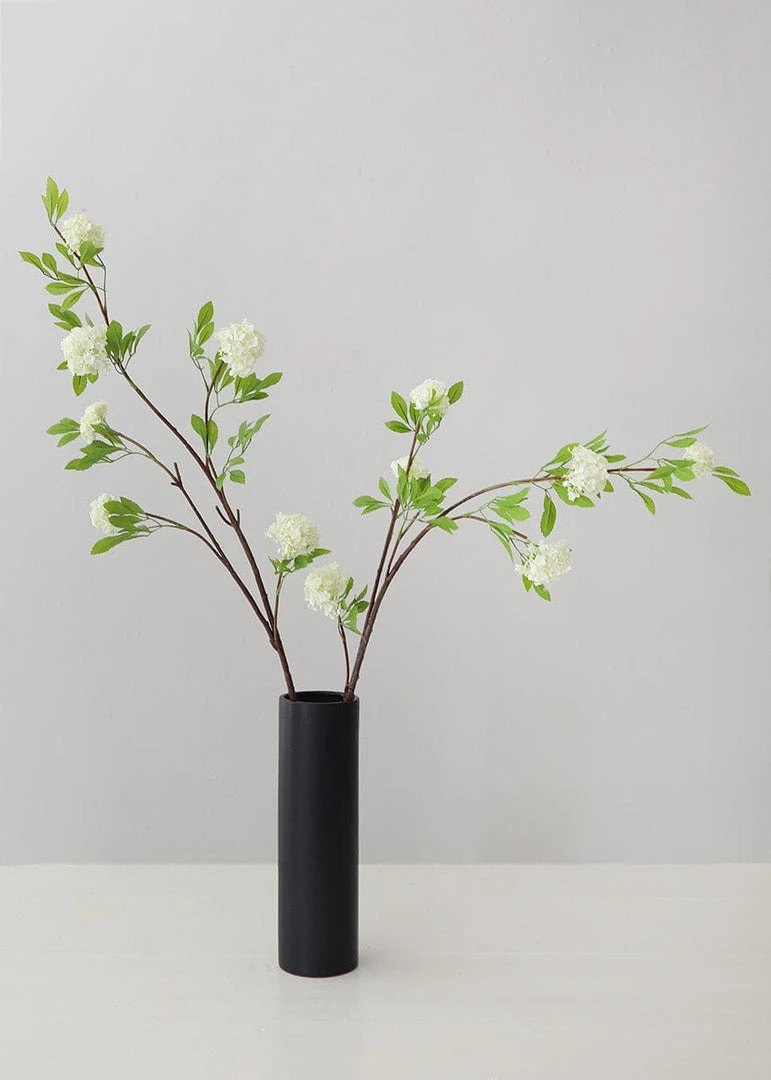 Afloral Artificial Flowers Cream Fake Viburnum Wildflower Branch - 46"