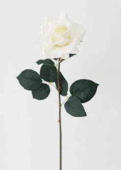 Afloral Cream Real Touch Rose Fake Flower - 20.5