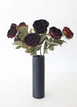 Afloral Eggplant Silk English Cabbage Rose - 25