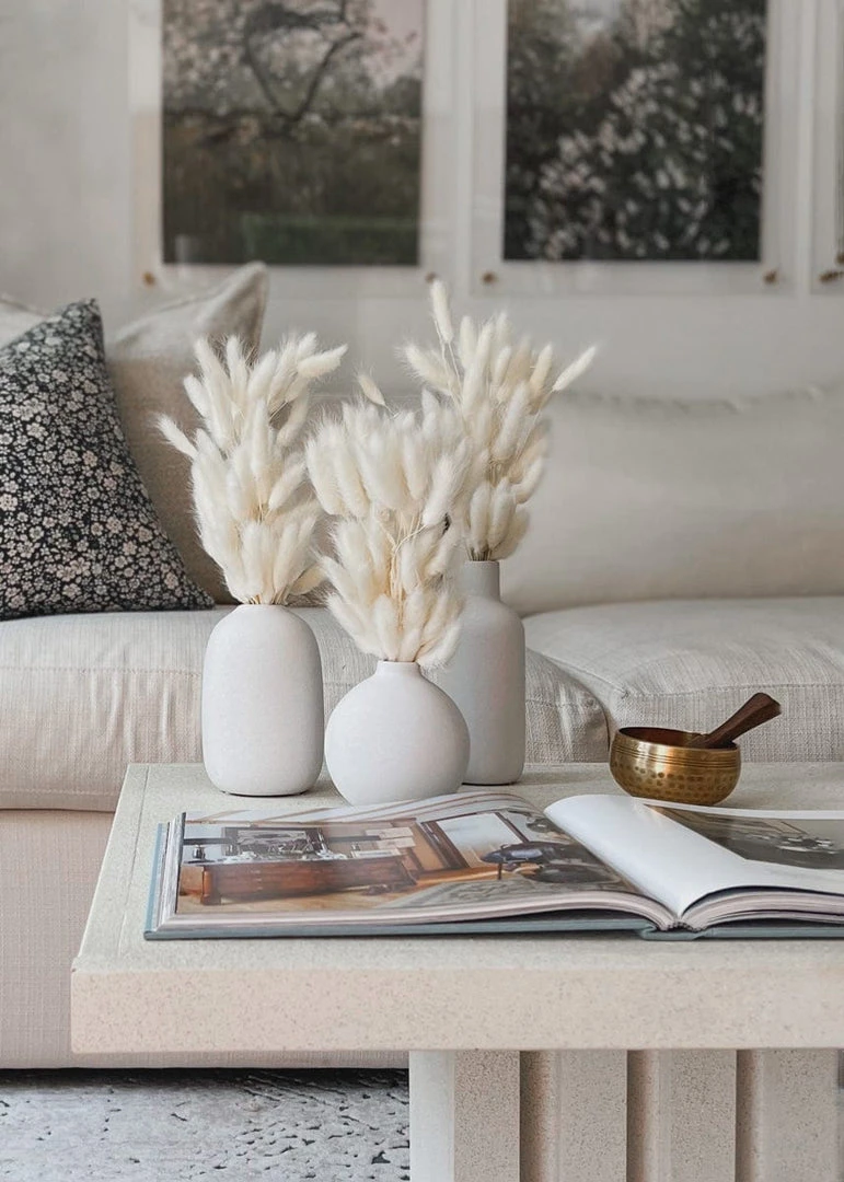 Afloral White Dried Bunny Tails - 18-28"