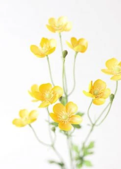 Afloral Artificial Buttercup Flowers In Yellow - 25