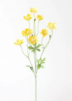 Afloral Artificial Buttercup Flowers In Yellow - 25