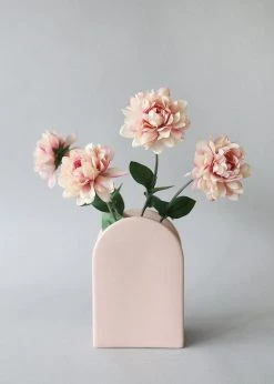 Afloral Blush Ceramic Arch Vase - 9"