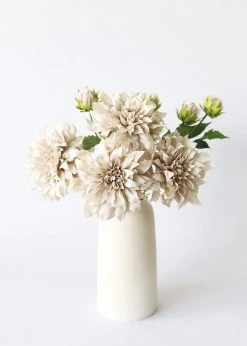 Afloral Dahlia Silk Flower In Taupe - 19.5