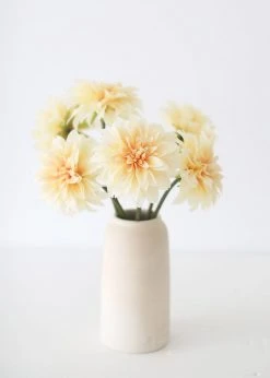 Afloral Dahlia Silk Flower In Yellow Peach - 19
