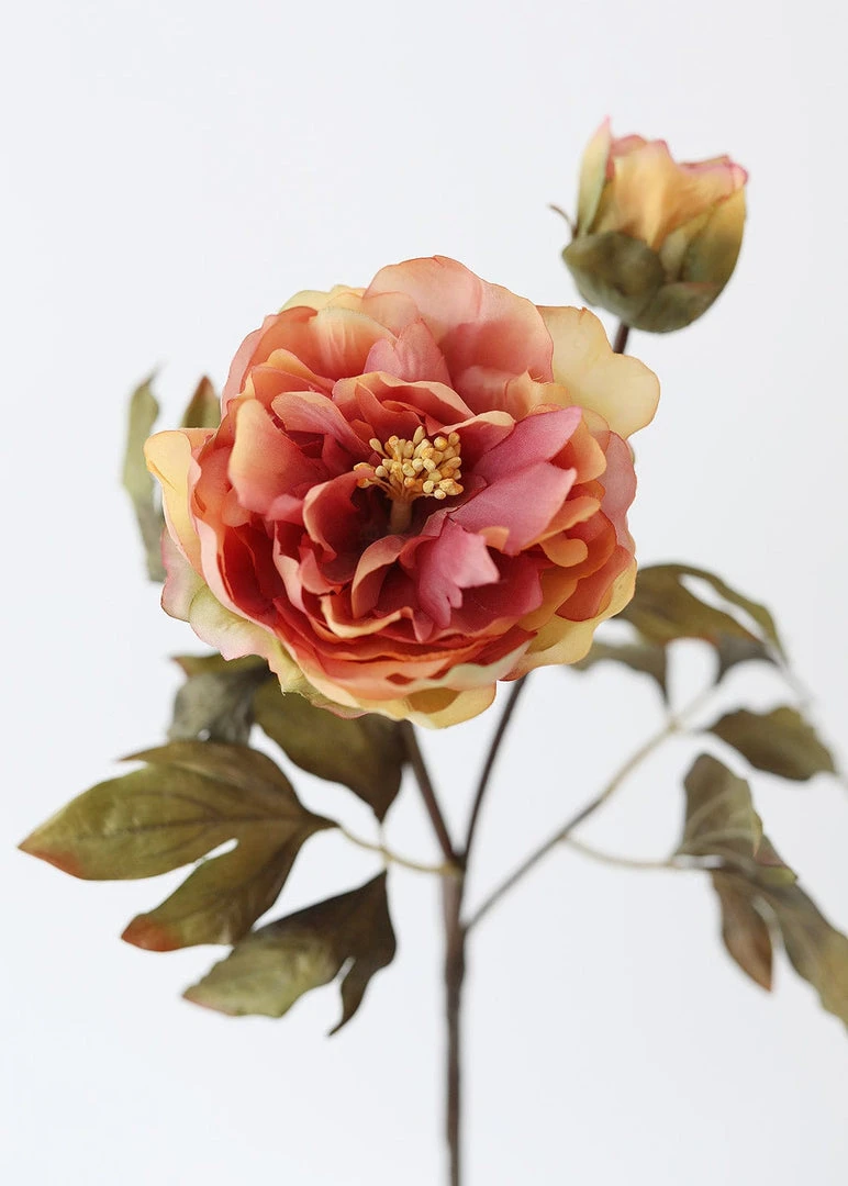 Afloral Artificial Flowers Fake Peony Flowers In Sunset - 28.5"