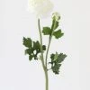 Afloral Cream White Ranunculus Silk Flower - 18.75" Artificial Flowers