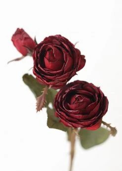 Afloral Burgundy Faux Dried Roses - 21
