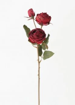 Afloral Burgundy Faux Dried Roses - 21