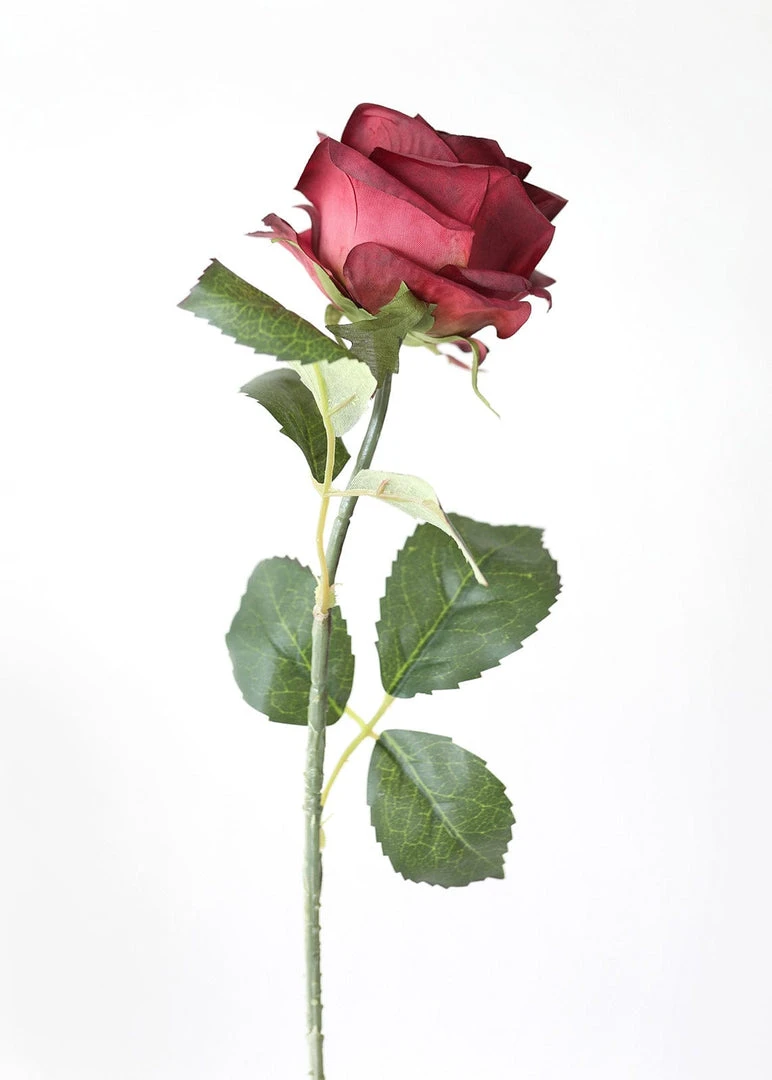 Afloral Burgundy Fake Flowers Rose - 21.5"