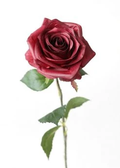 Afloral Burgundy Fake Flowers Rose - 21.5"