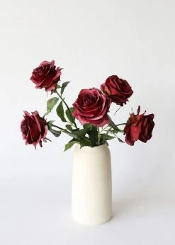 Afloral Burgundy Fake Flowers Rose - 21.5