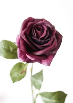 Afloral Silk Flowers Rose In Plum Purple - 21.5" Artificial Flowers