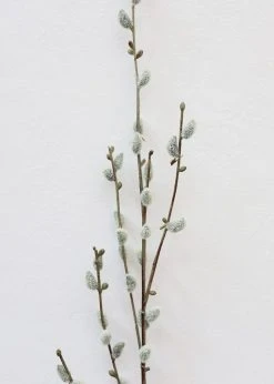 Afloral Fake Plastic Pussy Willow Branch - 45