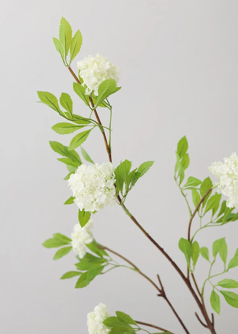 Afloral Artificial Flowers Cream Fake Viburnum Wildflower Branch - 46"