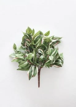 Afloral Artificial Plants Small Variegated Wandering Jew Plant - 12"