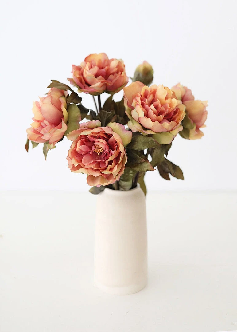 Afloral Artificial Flowers Fake Peony Flowers In Sunset - 28.5"