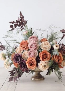 Afloral Fake Rose In Terracotta - 21.5