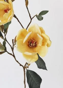 Afloral Mustard Artificial Magnolia Branch - 35" Artificial Flowers